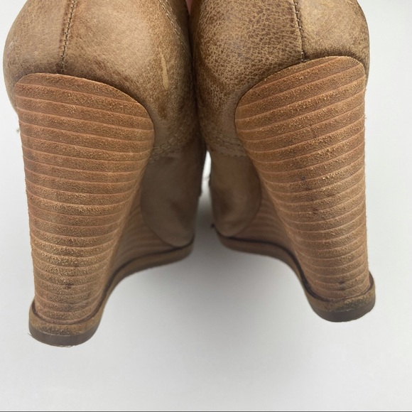 ALDO Tan Wedged Heeled Lace Booties - Picture 7 of 9